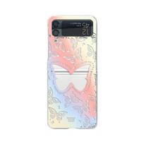 For Samsung Galaxy Z Flip 4 3 Case Gradient Butterfly Painted Transparent Shockproof Folding Hard Back Cover For Samsung Z Flip4 For Samsung Z Flip 3