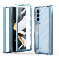For Samsung Z Fold 4 Anti -Scratch Plating Folding Case For Samsung Galaxy Z Fold 4 Fold4 Zfold4 Front Glass Film Cover for Samsung Z Fold 4 rožinio aukso spalvos