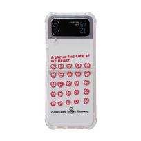 For Samsung Galaxy Z Flip 4 3 Case Love Heart Pattern Painted Transparent Silicone Bracelet Folding Shockproof Cover Accessories for Galaxy Z Flip 4