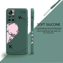 Kvadratinis skystas dėklas, skirtas Xiaomi Redmi Note 11 11t 9 9s 8 10 Pro, skirtas Redmi 8 9t 9a 9c 10c Blue Pink Love Planes Pasaulio žemėlapis Kelionės Redmi Note 10T 5G gray