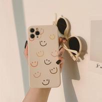 Fuuny Smiley Phone Case For Iphone 12 Mini 11 Xs Max 13 14 Pro Max 7 X 8 Xr Plus Silicone Protective Cover Capa Shell Conque for iphone 12 mini beige