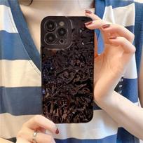 Mielas padengtas sidabru auksu, suglamžytos skardos folijos modelio telefono dėklas, skirtas iPhone 13 12 11 Pro Max Xr X Xs Max fotoaparato objektyvo apsauginis dangtelis For-iphoneX black