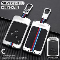 Cinko lydinio 4 mygtukų automobilio raktų dėklo dangtelis, skirtas Renault Duster Captur Clio Logan Megane 1 2 3 Koleos Scenic Cover Keys Priedai black