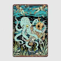 Diver Metal Plaque Poster Cinema Living Room Cinema Personalized Poster Tin Sign Posters 20x30cm black