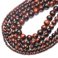 4-12mm 31-89vnt Natūralūs raudonojo tigro akių akmens karoliukai papuošalams gaminti pasidaryk pats apyrankės karoliai 8mm 44pcs raudona