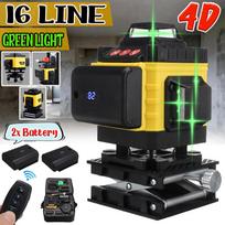 4D 360 16 linijų lazerinis nivelyras, savaime išsilyginantis lazerinis lygis, vertikalus horizontalus kryžminis žalių linijų lazerinis niveliavimo įrenginys su trikoju