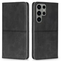 Retro atverčiamas piniginės dėklas, skirtas Samsung A03 Core A13 A22 A32 A53 S22 S8 S9 S10 Plus S20 S21 FE dangtelis PU odinis dėklas Kickstand kortelių lizdai telefono buferis Samsung A01 (EU) juoda