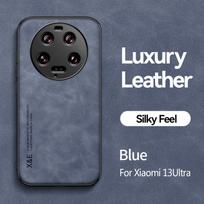 KEYSION Prabangus odinis dėklas, skirtas Xiaomi 13 Ultra 5G 13 Pro Silikoninis smūgiams atsparus telefono galinis dangtelis, skirtas Xiaomi 13 Ultra 13 Lite 5G for Xiaomi 13 Ultra mėlyna