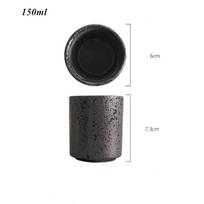 Hi Keraminis arbatos puodelis Biuro vandens gėrimo puodelis Keraminis rankomis dažytas arbatos puodelis 150/200ml A black