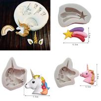 Unicorn Design Silicone Mold Fondant Cake Decoration Mold Sugar Gum Paste Tool 3D Chocolate MousseMould gray