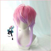Anime 42cm Short Wig Division Rap Battle Hypnosis MIC Ramuda Amemura Cosplay Costume Men Women Heat Resistant Synthetic Hair Wig 42cm rožinė