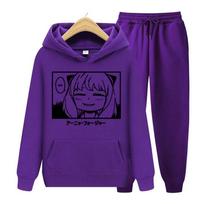 Vyriški Moteriški megztukai Sportiniai kostiumai Jogger Kelnės stori Šilti Drabužiai Vyriški Rudeniniai Žiemos megztukai+kelnės dviejų dalių rinkinys Anime Printing S