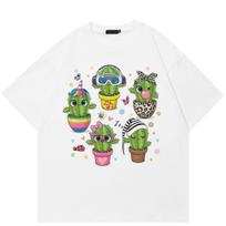 Mielas animacinis kaktusas Unisex marškinėliai L gray