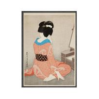 medžio masyvo rėmas Vintažiniai Rytų meno spaudiniai Tapyba Paveikslėliai Sienos Menas Geiša Japonų Tsuchiya Koitsu Ukiyoe Šiaurės šalių drobės Plakatai Namų dekoras 15*20cm(with frame)