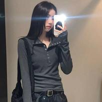 Masyvūs moteriški marškinėliai Seksualioms merginoms Y2K Viršutiniai sportiniai drabužiai Moteriški laisvalaikio marškinėliai ilgomis rankovėmis Madingi Lady Club Bar T302 marškinėliai D 2XL abrikosas