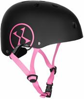 Riedutininko šalmas Nils Extreme MTW001-1, L (58-61cm), juoda sp./rožinė sp.
