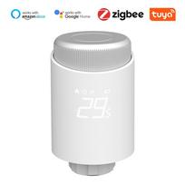 „Zigbee“ termostatinio radiatoriaus vožtuvai Pažangi belaidžio mobiliojo telefono programėlė, valdanti namų šildymą balta
