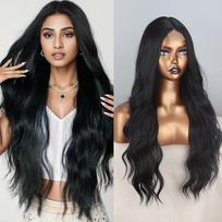 Miss Wig Long Wavy Hairline Wigs Copper Brown Highlight Blonde Synthetic Wigs for Women Daily Natural Heat Resistant Fiber 65cm