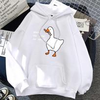Peace Was Never An Option Goose Printing Unisexs Long Sleeves Cute Casual Pullover Creativity Pocket Warm Clothes Male Sweatshirts XL gray