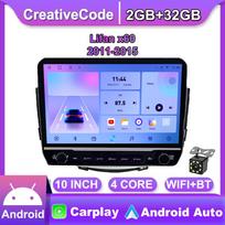 2Din 10 colių Android automobilinis stereofoninis radijas, skirtas Lifan x60 2011-2015 su mygtuko rankenėle Multimedijos vaizdo grotuvas GPS navigacija Carplay 2+32GB