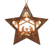 Kalėdų žvaigždės scena ornamentas išskirtinė kalėdinės eglutės pakabinama šventinė dekoracija brown