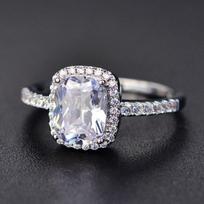 Trendy 925 Sterling Silver Gemstone Ring Aquamarine Amethyst Ring Natural For Jewelry Engagement Party Blue Sapphire Silver Ring 6