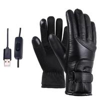 Važiavimas žieminiu motociklu Elektrinės Šildymo pirštinės Šiltos Pirštinės USB Įkrovimas Didelis Šildymas 4 Pavarų Temperatūros Kontrolės Šiluminės Šildymo Pirštinės slidinėjimui heated gloves juoda