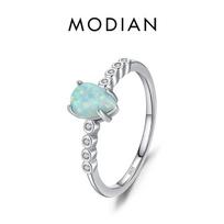 MODIAN 925 Sterling Silver Elegant Waterdrop Colorful Opal Finger Rings For Women Valentine Fine Jewerly 5 sidabras