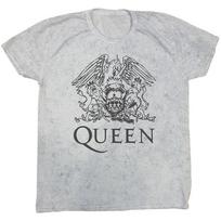 Queen Crest (Dip Dye) Tie Dye White Unisex T-shirt S gray