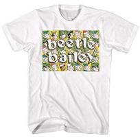 Beetle Bailey Beetle Squares White Unisex T-shirt XXXXL gray
