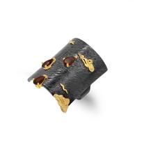 Original designer high-end Italian craftsmanship retro ring s925 sterling silver inlaid with natural topaz ring 5