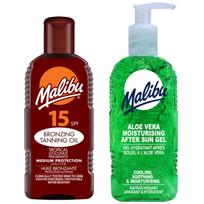 Malibu Sun Oil SPF15 200ml + Aloe Gel after tanning 200ml