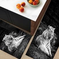 Baltasis tigrinis virtuvės kilimėlis Minkštas sutirštintas virtuvės grindų kilimėlis, atsparus vandeniui, neslidus, alyvai atsparus grindų kilimėlis 40*60cm white