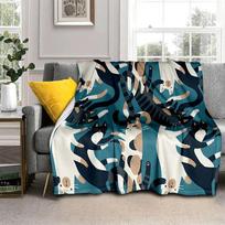 Animaciniai gyvūnai Minkštas pliušinis lovos užmetalas Animacinis pikniko plonas pledas Modernus flanelinis antklodės užvalkalas Spausdintas antklodė Dovana 75cm x 90cm black