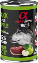 Šlapias šunų maistas Alpha Spirit, antiena/obuoliai, 0.4 kg