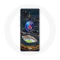 Case - maniacase - Samsung Galaxy A21S - Black - Soft - PSG Logo Eiffel Tower juoda