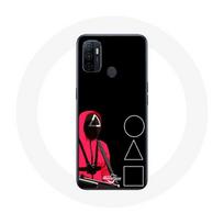 Coque Oppo A53 Squid Game Masques Triangle carré et Cercle