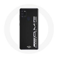 Coque Samsung Galaxy A21S Amg Logo Carbone Texture juoda