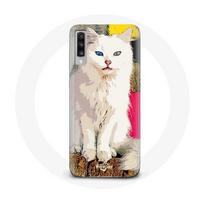 Coque pour Samsung Galaxy A70 turc de Van Chat Blanc aux yeux bleu et jaune