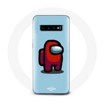 Coque pour Samsung Galaxy s10 plus Among Us jeu vidéo Fond bleu