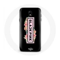 Coque pour Samsung Galaxy J5 2017 Blackpink Groupe de K-pop Logo Noir Rose Fond Noir