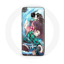 Coque pour Samsung Galaxy S6 Edge Tanjiro et Nezuko Demon Slayer Kimetsu no Yaiba Anime