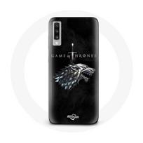 Coque pour Samsung Galaxy A70 Game of Thrones Saison 8 Le Trône de Fer La maison Stark Logo L'hiver