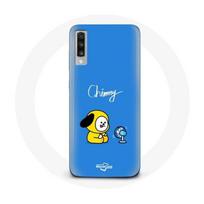 Coque pour Samsung Galaxy A70 Bangtan BTS BT21 Chimmy Jimin Fond Bleu