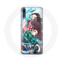 Coque pour Huawei P20 Tanjiro et Nezuko Demon Slayer Kimetsu no Yaiba Anime juoda