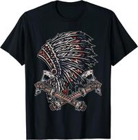 Vietinių Amerikos indėnų pasididžiavimo galvos apdangalas, kirvių genties, unisex marškinėliai XXXXL gray
