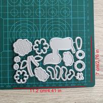 Ėrienos gėlių žolės rėmas metaliniai pjovimo štampai Scrapbooking Sidabrinis įspaudimas Die Cut Trafaretas „Pasidaryk pats“ nuotraukų albumo kortelės kūrimas