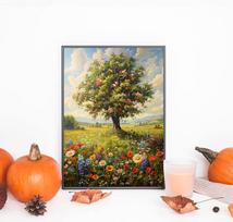 DIY Diamond Painting Flowers and Grass All Over The Ground Cross Stitch Kit Mosaic Art Diamond Painting Full Circle/Square Diamond Home Decoration Round 20x30cm beige