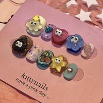 Candy Dopamine Cartoon Cute Handmade Nail Wearing Children's Fun Small Eyes Sweet and Cool Detachable Nail Enhancement S įvairiaspalvis