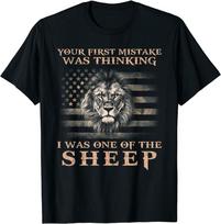 Lion Your First Mistake Was Thinking I Was One Of The Sheep Unisex T-Shirt XXXXL gray